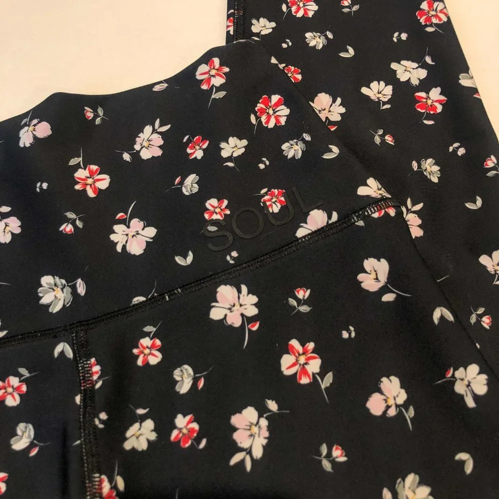 SOUL Soulcycle Floral Bohemian Athleisure Athletic High Waist Leggings Women's X - Picture 12 of 13